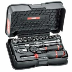 USAG 19 Piece Metric Socket & Ratchet Set – 1/4″ Drive