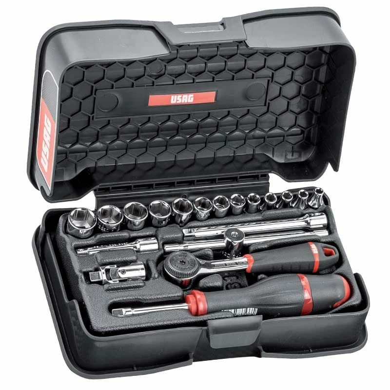 USAG 19 Piece Metric Socket & Ratchet Set – 1/4″ Drive 3 USAG 19 Piece Metric Socket & Ratchet Set – 1/4″ Drive