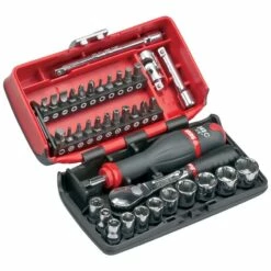 USAG 38 Piece 1/4″ Ratchet, Socket & Bit Set