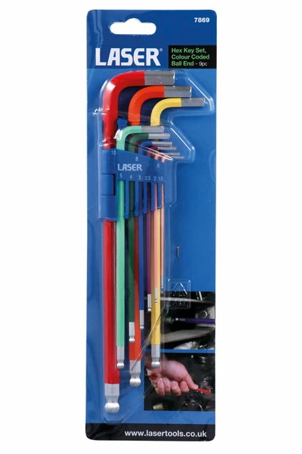 Colour Coded Hex Key Set – Ball End 9pc 10 Colour Coded Hex Key Set – Ball End 9pc - Image 8