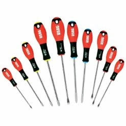 USAG Set Of 10 Screwdrivers For Slot-Head, PHILLIPS® And POZIDRIV® Screws