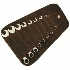 Whitworth Combination Spanner Set In Oiled Leather Tool Roll (8pc)